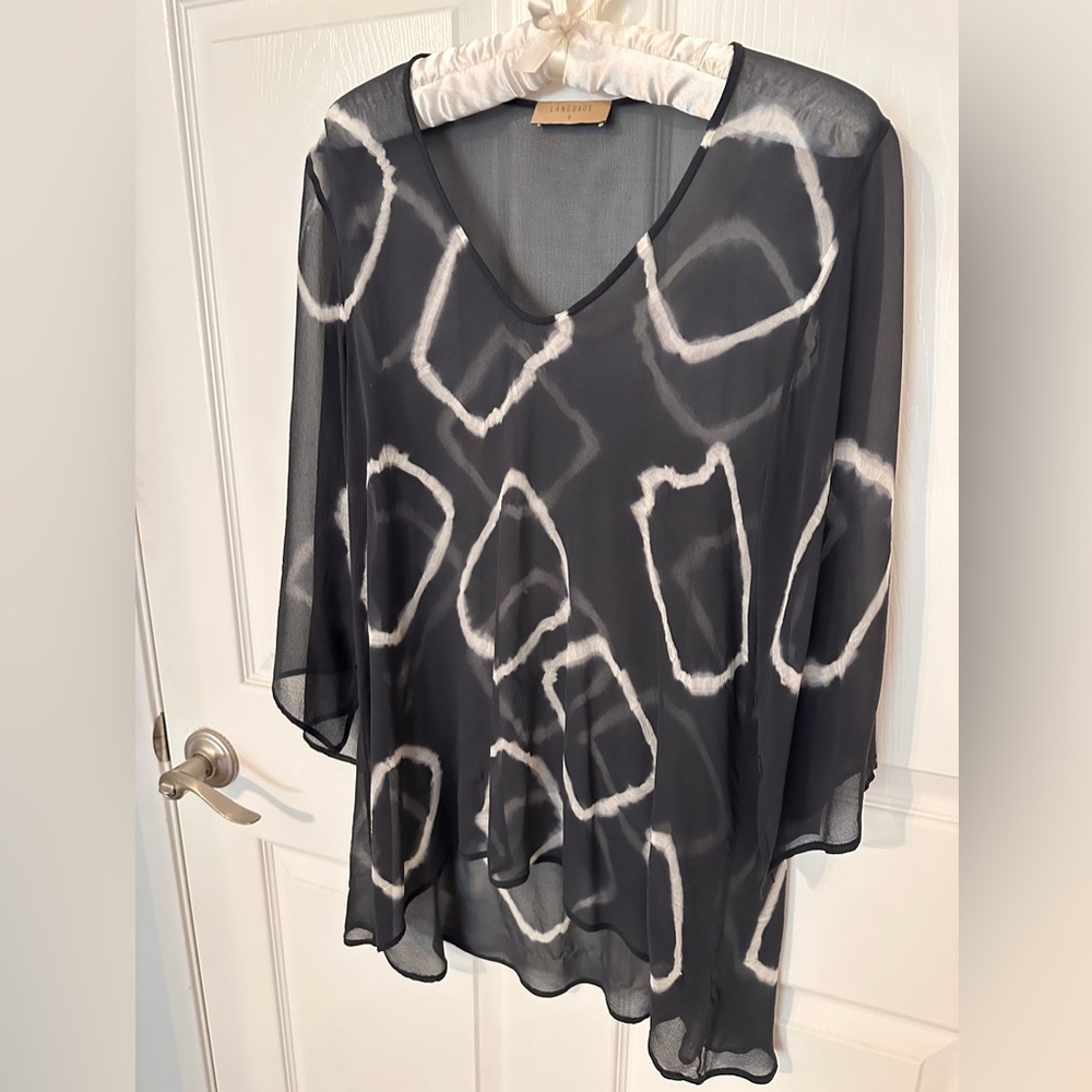 LANGUAGE SHEER SILK TOP